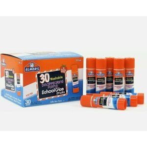 ❥3 for $15! Box of 30 Elmer's Disappearing Purple School Glue sticks 30 Pack New